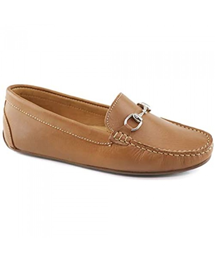 MARC JOSEPH NEW YORK Womens Casual Comfortable Genuine Leather Lightweight Driving Moccasins Classic Fashion Buckle Slip On Ladies Driving Loafer Flat Shoes
