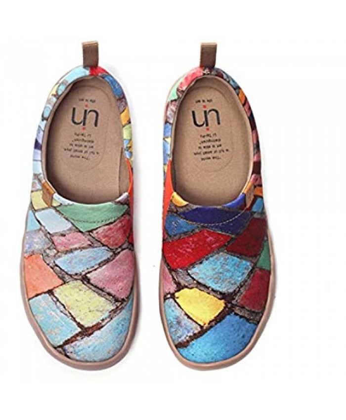 UIN Women's Men Inspiration on Barcelona Travel Painted Canvas Slip-On Ladies Fashion Art Sneaker Loafer Shoes Unisex