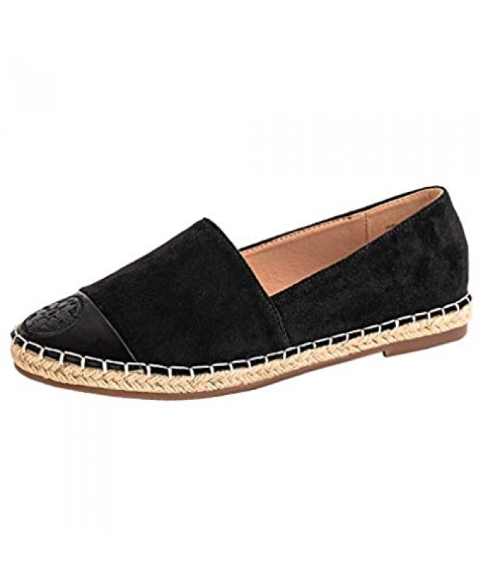 Women's Color Block Espadrilles Casual Flats Classic Slip On Comfort Loafer