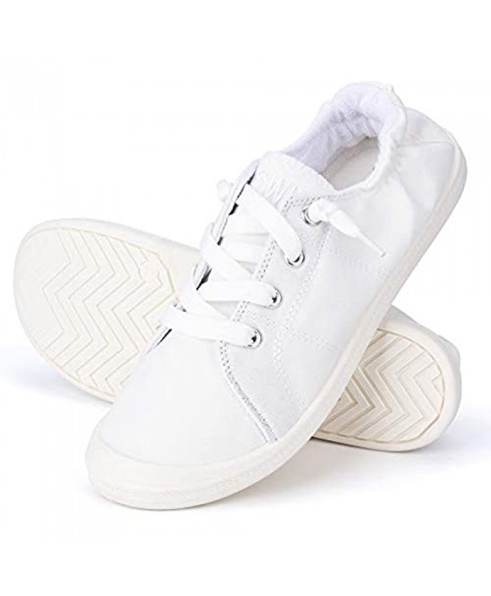 Sowift Women's Low Top Canvas Shoes Slip-On Comfort Lightweight Sneakers