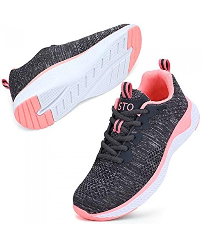 STQ Walking Shoes Women - Breathable Athletic Tennis Sneakers for Gym Jogging Travel