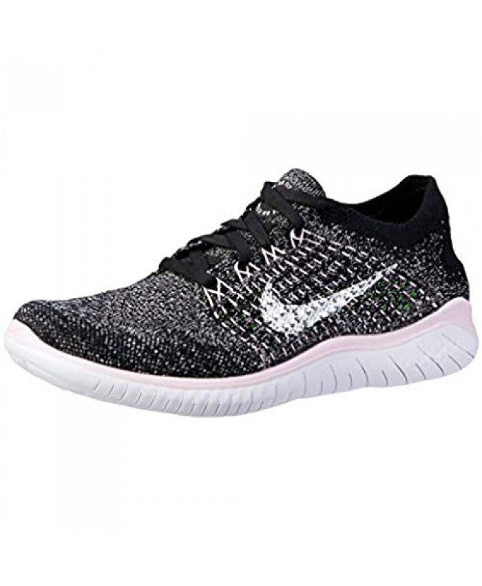 Nike Free RN Flyknit 2018 Women's Running Shoe Black/White-Pink Foam 6.0