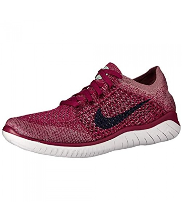 Nike Free RN Flyknit 2018 Women's Running Shoe Raspberry RED/Blue Void-White-Teal Tint 9.0