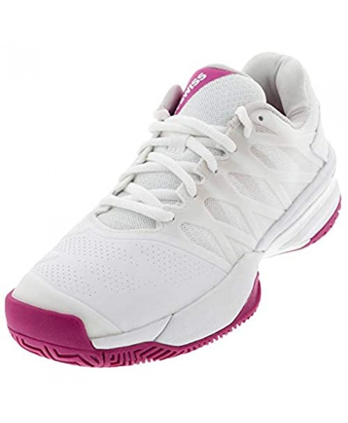 K-Swiss Women's Ultrashot 2 Tennis Shoe (White/Cactus Flower/Nimbus Cloud
