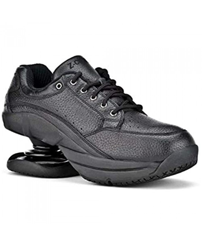 Z-CoiL Pain Relief Footwear Women's Legend Slip Resistant Black Leather Tennis Shoe