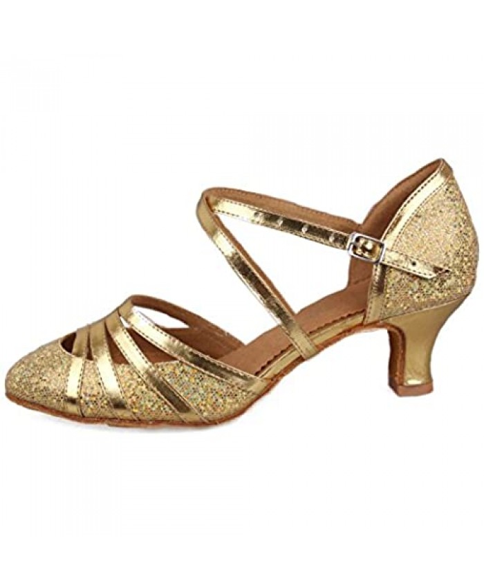 DKZSYIM Women's Fashion Ballroom Party Glitter Latin Dance Shoes Model CMJ-512