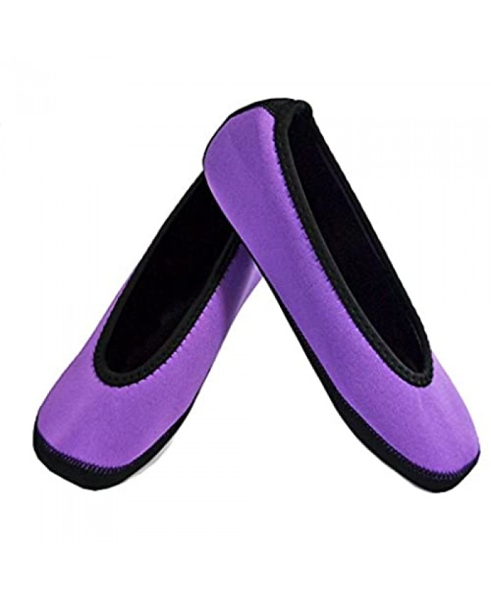 Nufoot Ballet Flats Women's Shoes Foldable & Flexible Flats Slipper Socks Travel Slippers & Exercise Shoes Dance Shoes Yoga Socks House Shoes Indoor Slippers Purple Extra Large