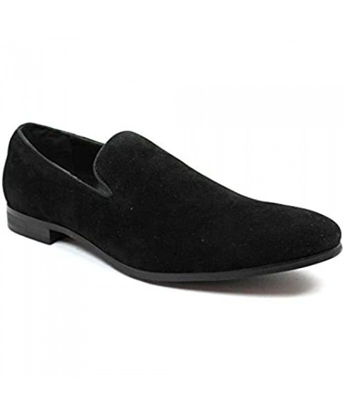 AZAR MAN New Men's Black Suede Slip on Loafers Modern Dress Shoes