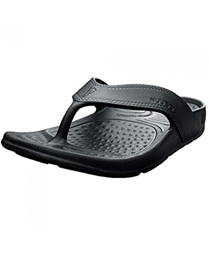 NUUSOL Unisex Cascade Flip Flop | Non-Slip Comfort Sandal for Active Lifestyles Eclipse Black 7 Women/6 Men