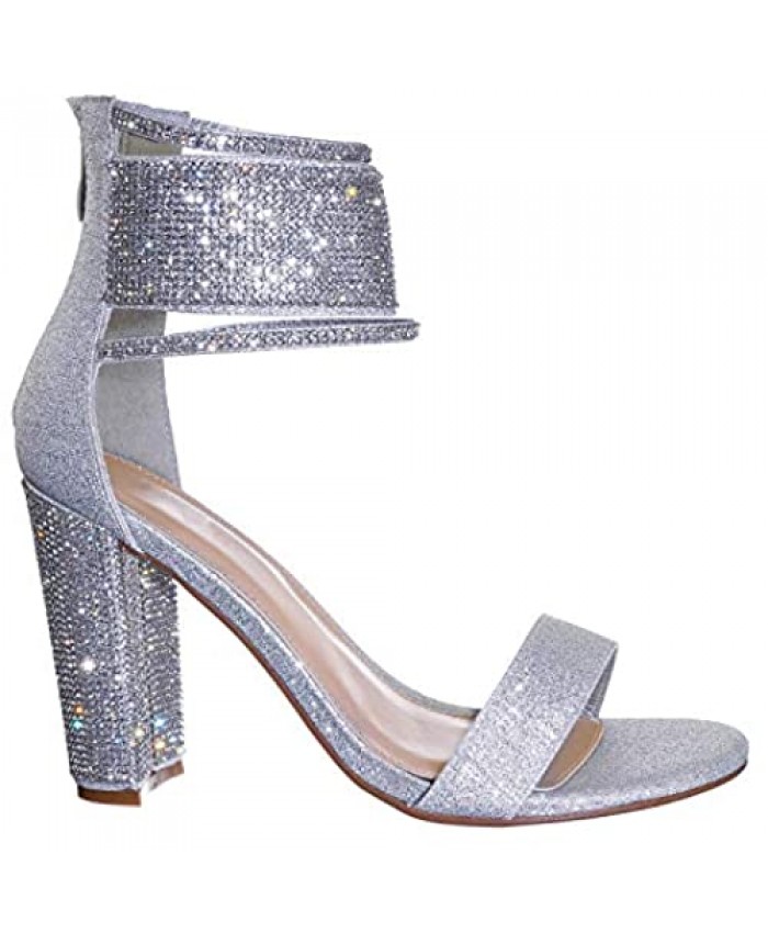 Rhinestone Crystal Dress Sandal - Wedding Party High Heel Shoes