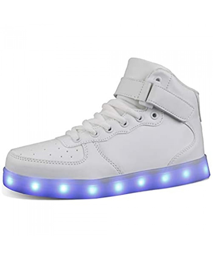 MILEADER Unisex High Top LED Shoes Light Up Shoes with Remote Control USB Charging Flashing Sneakers for Women Men