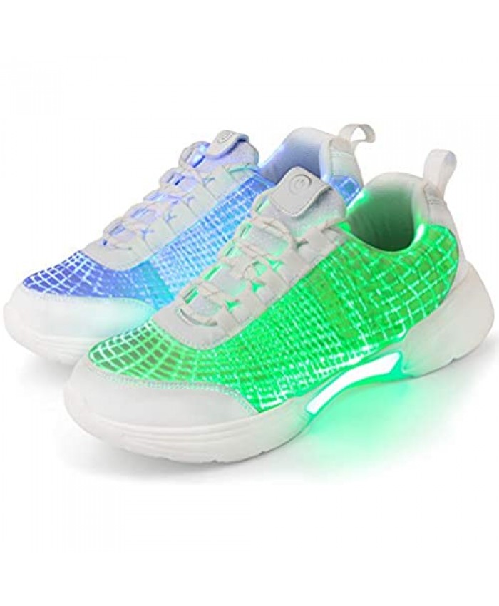 Shinmax Luminous Fiber Optic LED Shoes Light Up Shoes for Women & Men USB Charging Flashing Luminous Trainers for Festivals Thanksgiving Christmas New Year Party Gift