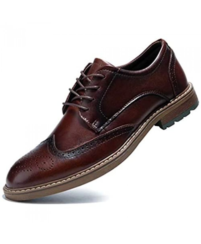 Men's Brock Oxford lace-up Wingtip Leather Dress Shoes