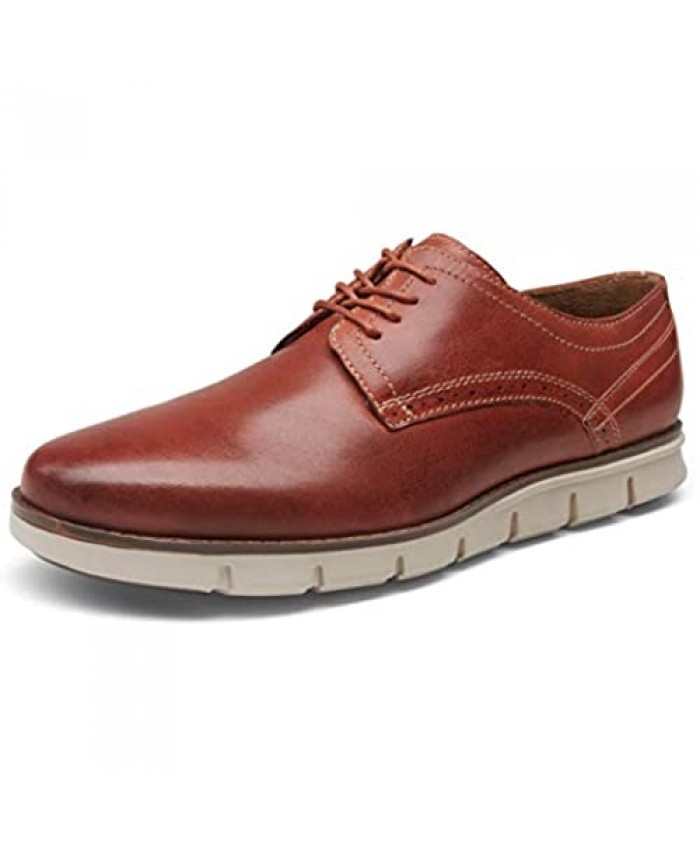 VOSTEY Men's Dress Shoes Leather Wingtip Oxfords Casual Brogue Derby Shoes