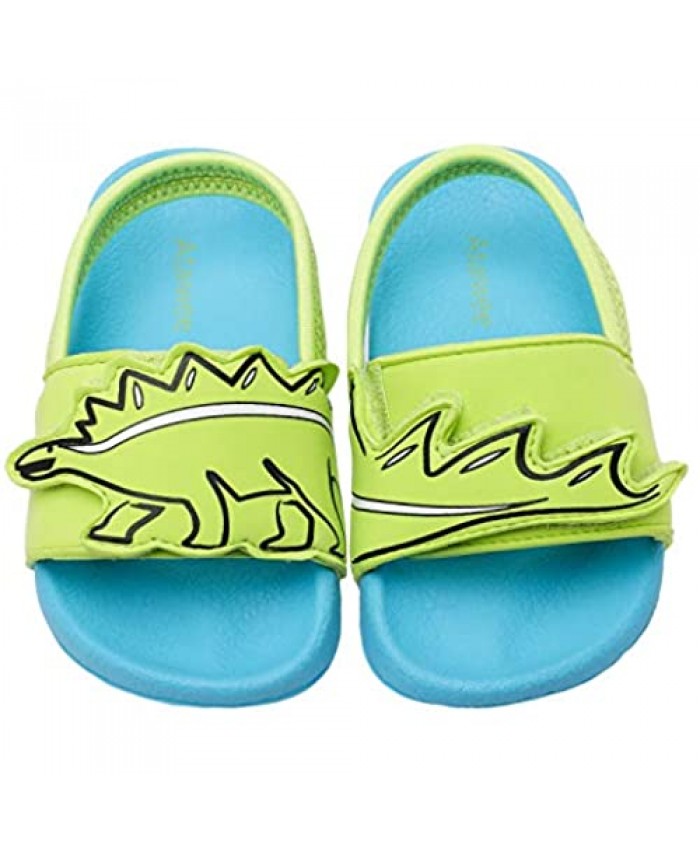 Ataiwee Toddler Slide Sandals - Girls Boys Anti-Skid Stripes Elastic Band Cute Summer Outdoor Shoes.