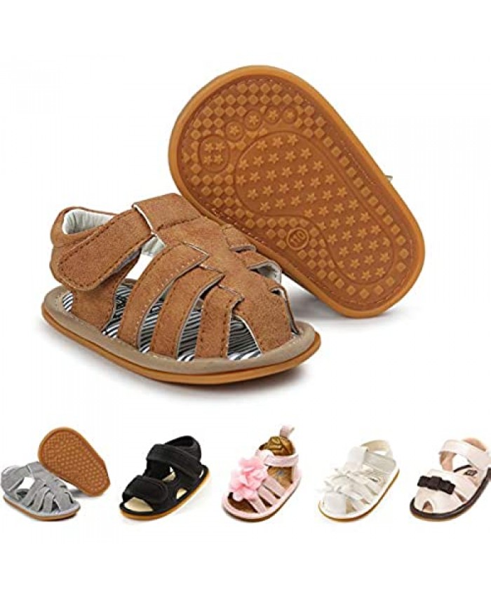 Baby Boys Girls Sandals Soft Rubber Sole Non-Slip Summer Baby Shoes Toddler Infant Flat Shoes First Walkers