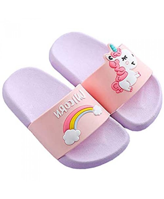 Coralup Kids Unicorn Slipper Girls Boy Indoor Slide Shoes with Non-Slip Sole