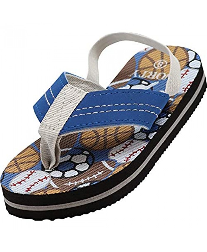 NORTY - Boys and Girls Flip Flops Sandals with Back Strap for Toddler Little Kid