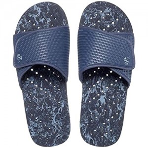 Showaflops Boys' Antimicrobial Shower & Water Sandals for Pool Beach Camp and Gym - Navy Marble Slide 5/6
