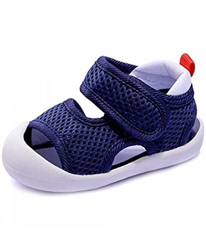 Toddler Boys Girls Unisex Baby Summer Sport Sandals Closed Toe Non-Slip Rubber Sole Pool Beach Mesh Sneakers Lightweight Outdoor Water Shoes
