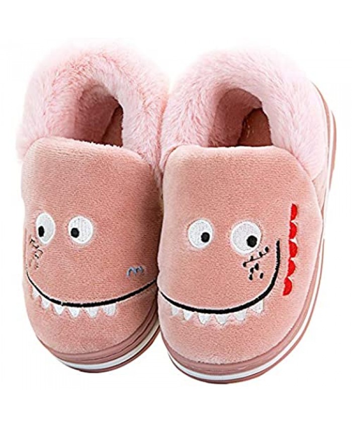 Caistre Cute Crocodile Slippers Boys Girls Cartoon Alligator Winter Warm House Slippers Booties Fuzzy Indoor Bedroom Shoes