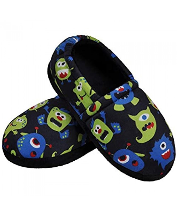 Harebell Boys Slippers Toddler Monster House Shoes Slip-on Bedroom Slippers for Kids Indoor Outdoor