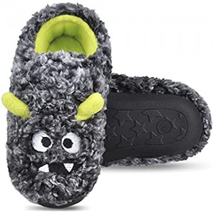 Harebell Toddler Boys House Slippers Monster Home Shoes Slip-on Bedroom Slippers for Kids Indoor Outdoor