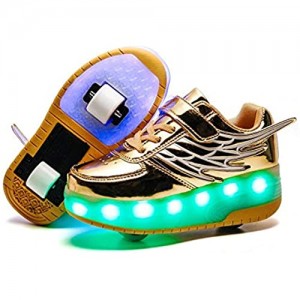 Aikuass Roller Shoes for Girls Boys Kids LED Blinking Skate Sneaker Shoes with Wheels
