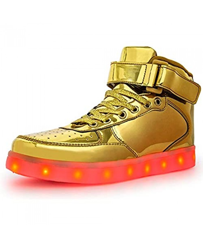 Wajin LED Light Up Shoes Kids High top Sneakers Dancing Sneakers for Boys Girls Toddles Gift with USB Charging Flashing Luminous Shoes