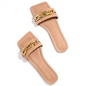 Women's summer casual beach flat sandals with peals.It comes in black，khaki and pink.