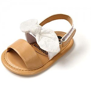 ENERCAKE Infant Baby Girls Summer Sandals Soft Sole Bowknots Flats Toddler First Walkers Crib Shoes