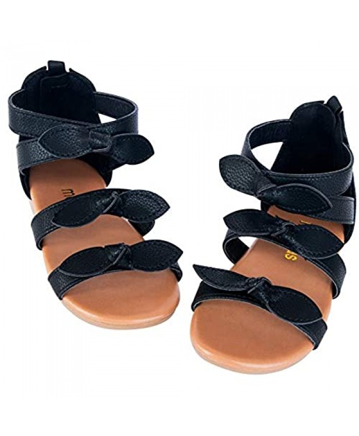 montaas Toddler Little Girls Strappy Gladiator Sandals with Bows