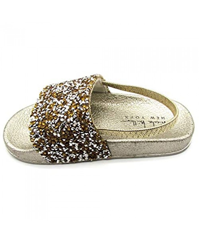 Nicole Miller New York Toddler and Little Girls Jeweled Slide Sandals