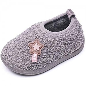 Baby Boys Girls Warm Winter Shoes Anti-Slip Rubber Sole Cozy Fleece Toddler House Slippers Lightweight Boots