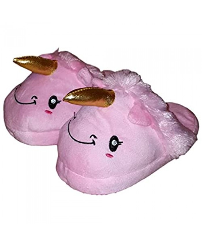 Children Kids Girls Unicorn Plush Slipper (Small (13-1) Pink)
