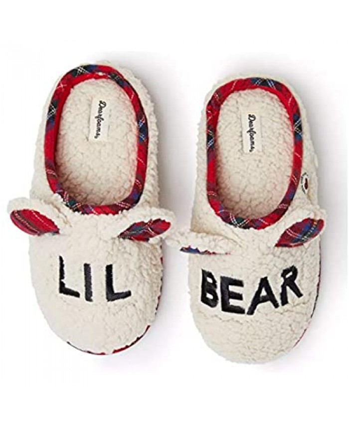 Dearfoams Lil Bear Memory Foam Boys Girls Plaid Clog Slippers (2/3)