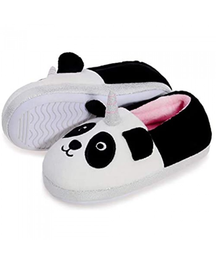 HOMEHOT Toddle Boys Girls House Slippers Kids Cozy Plush Warm House Shoes Anti Slip Indoor Sole