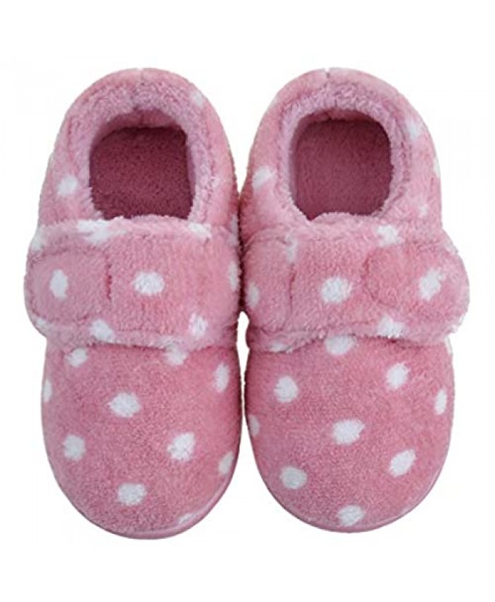 HOMEHOT Toddle/Little Kids House Slippers Lightweight Comfort Slip on Kids Indoor Warm Home Shoes for Boys and Girls