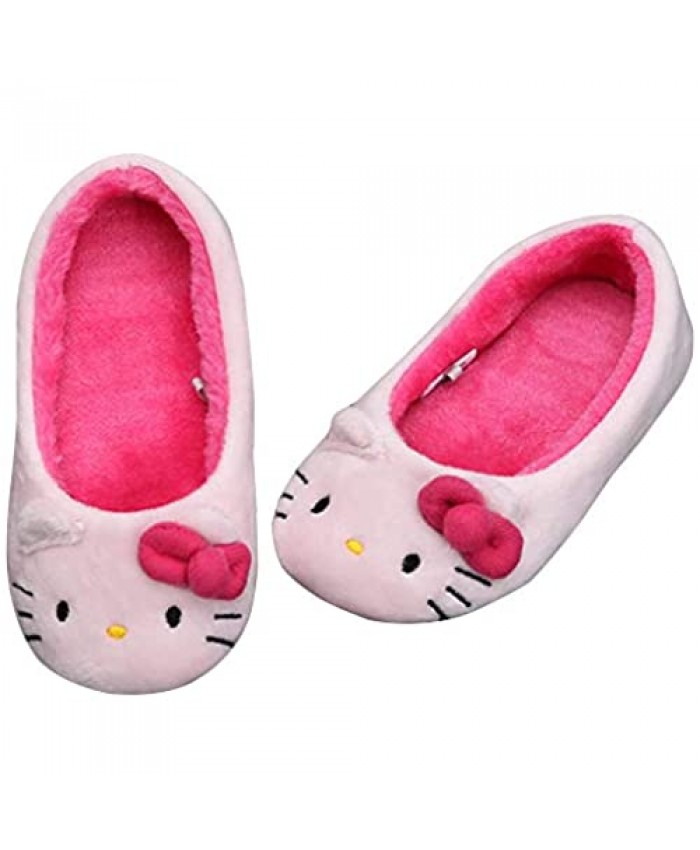 Joah Store Hello Kitty Girl's Slippers Light Pink Warm Comfort Indoor Shoes (Parallel Import/Generic Product)