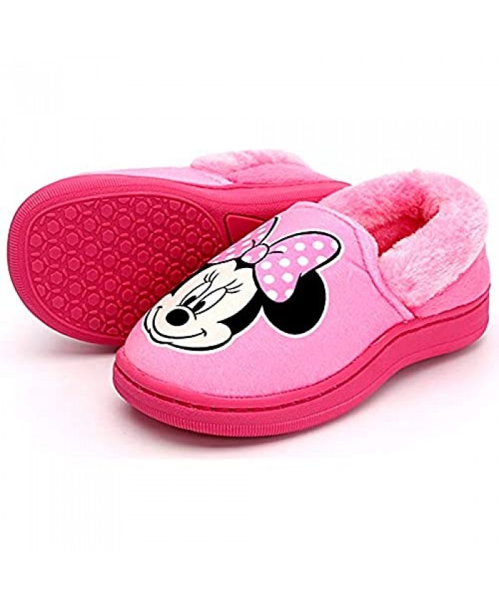 Joah Store Slippers for Girls Minnie Mouse Pink Warm Fur Comfort Indoor Shoes (Parallel Import/Generic Product)