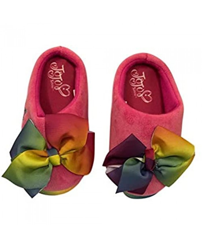 JoJo Siwa Girl Glitter Rainbow Base Slip-on Slipper with Tye Dye Bow