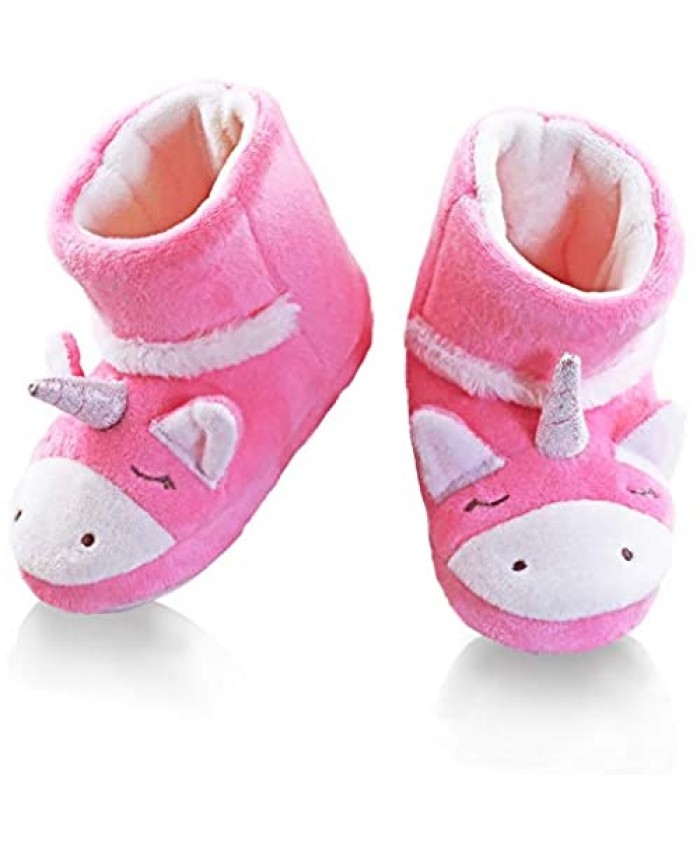 VLLY Girl's Unicorn Boots Winter Cute Warm Comfy Booties Slippers House Shoes