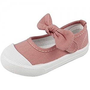 ESTAMICO Kids School Uniform Dress Shoe Girls Bowknot Mary Jane Flat Sneakers for Toddler/Little Kid