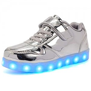 IGxx Kids LED Shoes Light Up Sneakers for Kids Hook&Loop Lights Shoes for Toddler Little Kid Big Unisex USB Charging Flashing Luminous Performance Hallowmas Christmas New Year Party Gift