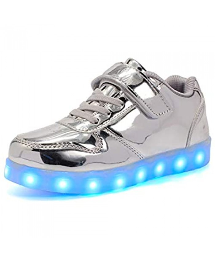 IGxx Kids LED Shoes Light Up Sneakers for Kids Hook&Loop Lights Shoes for Toddler Little Kid Big Unisex USB Charging Flashing Luminous Performance Hallowmas Christmas New Year Party Gift