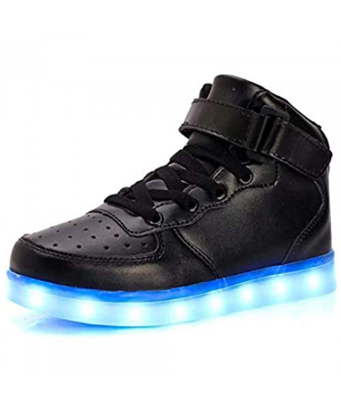 QTMS Boys Girls Breathable LED Light Up Shoes Flashing Colorful Sneakers for
