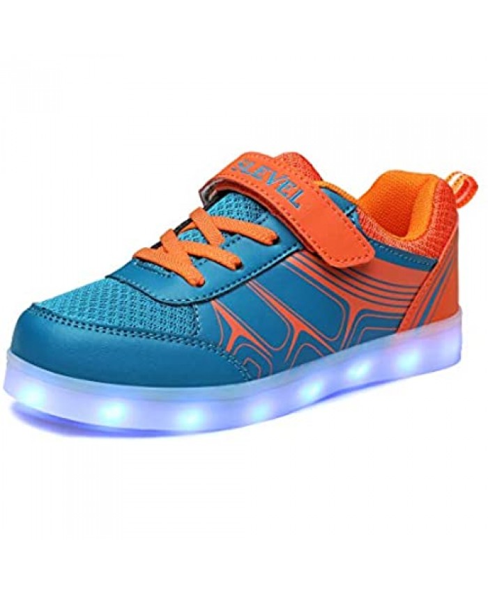 SLEVEL Toddler Kids LED Light Up Shoes Dance Dazzle USB Charge Sneaker for Boys Girls