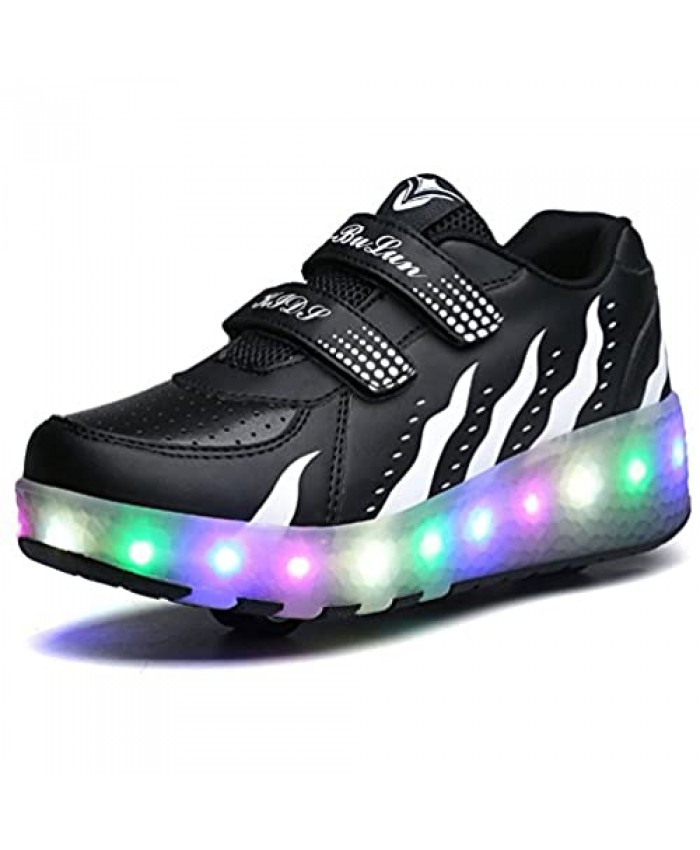 Ufatansy Roller Shoes USB Rechargeable Roller Skate Shoes LED Fashion Sneakers Kids Skateboarding for Girls Boys Shoes with Wheels Comfortable Mesh Surface Thanksgiving Christmas Day Best Gift