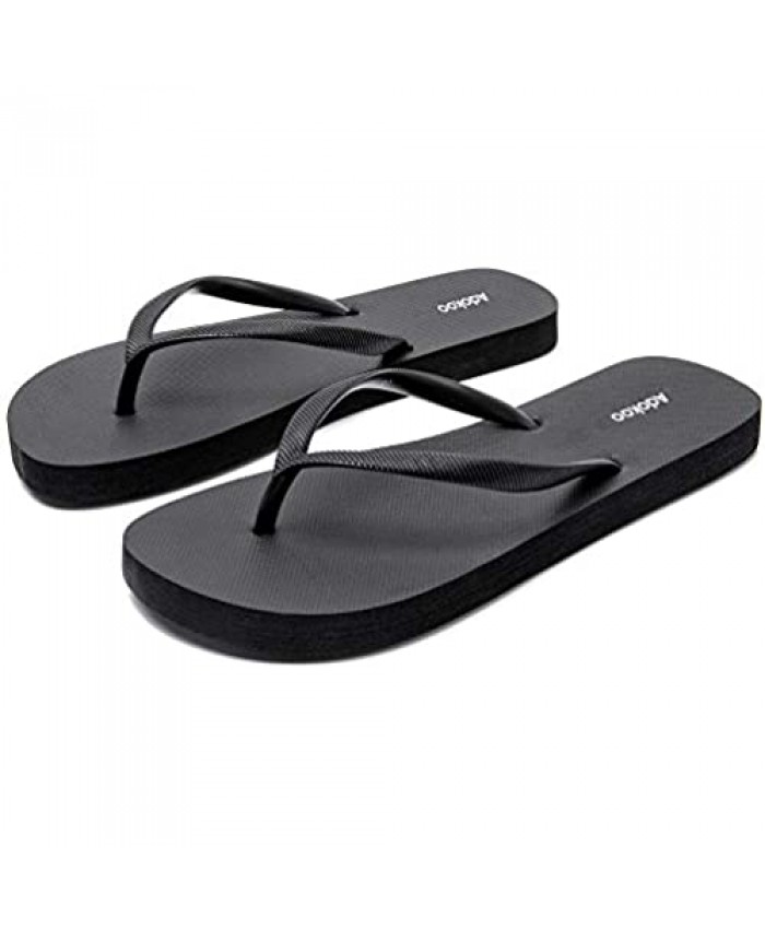 Adokoo Womens Flip Flops Slip on Sandals Beach Shoes Casual Thong Sandal