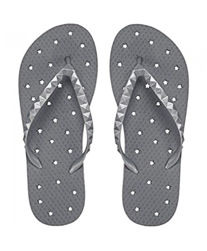 Showaflops Womens' Shower & Water Sandals for Pool Beach Dorm and Gym - Hearts & Stars Collection